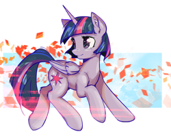 Size: 2800x2264 | Tagged: safe, artist:mirroredsea, twilight sparkle, twilight sparkle (alicorn), alicorn, pony, alternate hairstyle, female, looking back, mare, short hair, short mane, smiling, solo