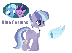 Size: 701x525 | Tagged: safe, artist:vixenfin, derpibooru import, trixie, twilight sparkle, oc, pony, female, lesbian, magical lesbian spawn, offspring, parent:trixie, parent:twilight sparkle, parents:twixie, shipping, twixie