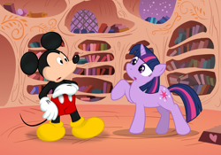 Size: 8567x6000 | Tagged: safe, artist:cooltomorrowkid, derpibooru import, twilight sparkle, absurd resolution, crossover, disney, mickey mouse