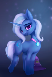 Size: 800x1177 | Tagged: safe, artist:rodrigues404, derpibooru import, trixie, pony, unicorn, bedroom eyes, female, mare, smiling, solo