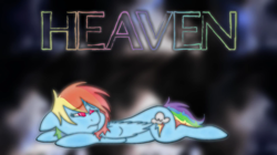 Size: 1038x583 | Tagged: safe, artist:wlemin, rainbow dash, pegasus, pony, blue coat, female, mare, multicolored mane, music, solo, youtube