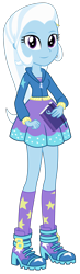 Size: 1500x5119 | Tagged: safe, artist:sketchmcreations, derpibooru import, trixie, better together, equestria girls, forgotten friendship, book, boots, clothes, commission, cute, female, high heel boots, high heels, hoodie, journal, shoes, simple background, skirt, smiling, socks, solo, transparent background, vector