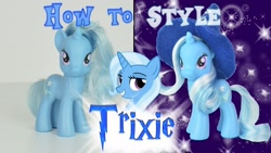 Size: 1280x720 | Tagged: safe, derpibooru import, trixie, pony, hair styling, merchandise, toy, tutorial