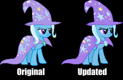 Size: 1384x900 | Tagged: safe, artist:smhungary, derpibooru import, trixie, pony, unicorn, black background, cape, clothes, female, hat, mare, pixel art, simple background, sprite