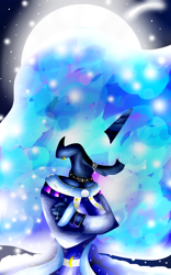 Size: 700x1123 | Tagged: safe, artist:xenophaj, princess luna, alicorn, anthro, solo