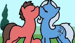 Size: 834x484 | Tagged: safe, artist:pokehidden, derpibooru import, trixie, oc, oc:big brian, pony, unicorn, spoiler:banned from equestria daily 1.5, banned from equestria daily, canon x oc, ending, female, kissing, male, mare, shipping, straight