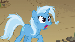 Size: 1280x720 | Tagged: safe, derpibooru import, screencap, trixie, pony, road to friendship, angry, messy mane, solo