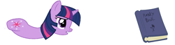 Size: 1476x384 | Tagged: safe, derpibooru import, twilight sparkle, book, limbless, twilight stumple