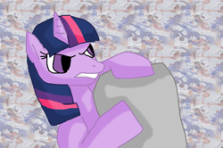 Size: 954x634 | Tagged: safe, artist:mojo1985, twilight sparkle, shield, solo, wtf