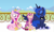 Size: 1713x1041 | Tagged: safe, artist:alkarasu, princess cadance, princess luna, snails, alicorn, pony, escargot, fanfic art, rule 63