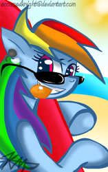 Size: 400x638 | Tagged: safe, artist:accursedknight, rainbow dash, pegasus, pony, blue coat, blue wings, female, mare, multicolored mane, simple background, smiling, solo