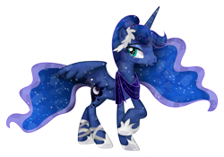 Size: 4285x3000 | Tagged: safe, artist:theshadowstone, princess luna, alicorn, crystal pony, pony, bedroom eyes, clothes, crystallized, looking at you, open mouth, raised hoof, simple background, solo, spread wings, transparent background, vector