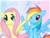 Size: 800x600 | Tagged: safe, artist:tezitikil, fluttershy, rainbow dash, pegasus, pony, blue coat, female, mare, multicolored mane, pink mane, wings, yellow coat