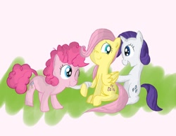 Size: 900x700 | Tagged: safe, artist:asluc96, fluttershy, pinkie pie, rarity, earth pony, pegasus, pony, unicorn, bandage, filly