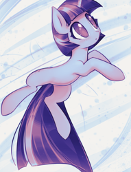 Size: 3548x4632 | Tagged: safe, artist:mirroredsea, twilight sparkle, pony, unicorn, abstract background, alternate hairstyle, blushing, cute, female, mare, on side, short hair, solo, twiabetes