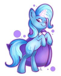 Size: 2500x3100 | Tagged: safe, artist:gumlball, derpibooru import, trixie, pony, unicorn, female, glowing horn, looking at you, mare, missing accessory, rearing, simple background, solo, transparent background