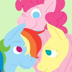 Size: 900x900 | Tagged: safe, artist:cartoonlion, fluttershy, pinkie pie, rainbow dash, earth pony, pegasus, pony, female, mare