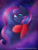 Size: 960x1280 | Tagged: safe, artist:fairyrave, princess luna, alicorn, pony, clothes, scarf, solo, stars, wink