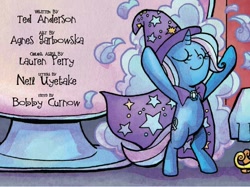 Size: 650x487 | Tagged: safe, artist:agnesgarbowska, derpibooru import, idw, trixie, pony, spoiler:comic, spoiler:comic21, bipedal, solo