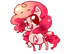 Size: 550x400 | Tagged: dead source, safe, artist:conphettey, pinkie pie, earth pony, pony, cute, female, mare, simple background, solo, transparent background