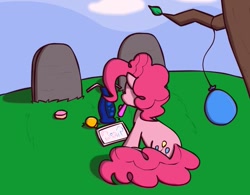 Size: 905x706 | Tagged: safe, pinkie pie, earth pony, pony, grave, solo