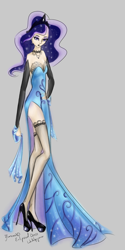 Size: 1000x2000 | Tagged: safe, artist:lubronyr, artist:yuntaoxd, princess luna, human, clothes, dress, humanized, solo