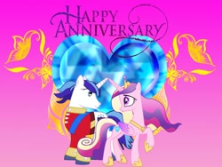 Size: 960x720 | Tagged: safe, princess cadance, shining armor, alicorn, pony, unicorn, a canterlot wedding, anniversary, female, male, shiningcadance, shipping, straight