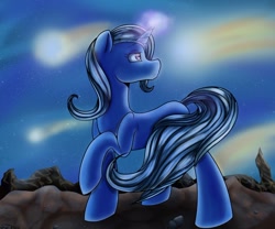 Size: 1280x1067 | Tagged: safe, artist:juniormintotter, derpibooru import, trixie, pony, unicorn, female, mare, shooting star, solo