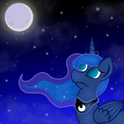 Size: 2048x2048 | Tagged: safe, artist:oddishponygirl, princess luna, alicorn, pony, detailed background, female, mare, solo