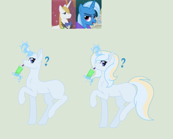 Size: 3736x3000 | Tagged: safe, artist:dawnthebarrel, derpibooru import, prince blueblood, trixie, pony, bluetrix, female, male, offspring, parent:prince blueblood, parent:trixie, parents:bluetrix, shipping, straight