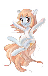 Size: 824x1305 | Tagged: safe, artist:mirroredsea, oc, oc only, earth pony, pony, cute, female, looking at you, mare, open mouth, simple background, smiling, solo, white background