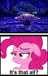 Size: 460x730 | Tagged: safe, pinkie pie, earth pony, pony, female, london 2012, mare, olympic games, pink coat, pink mane, solo