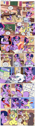 Size: 1200x4286 | Tagged: safe, artist:muffinshire, shining armor, smarty pants, twilight sparkle, twilight velvet, oc, oc:bumble breeze, oc:gisela, oc:swirling star, griffon, pony, unicorn, comic:twilight's first day, :o, :p, adorkable, blushing, bow, bowtie, colt, comic, cute, dork, embarrassed, female, filly, flashback, floppy ears, frown, glasses, glowing horn, hair bow, ink, levitation, magic, magic aura, male, mouth hold, muffinshire is trying to murder us, open mouth, princess celestia's school for gifted unicorns, quill, saddle bag, sitting, sleeping, slice of life, sneezing, sticker, telekinesis, tongue out, twiabetes, twilight velvet is not amused, unnamed oc, weapons-grade cute, wide eyes, writing