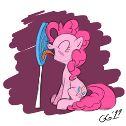 Size: 500x500 | Tagged: safe, artist:gloomygoomba, pinkie pie, earth pony, pony, female, licking, lollipop, mare, pink coat, pink mane