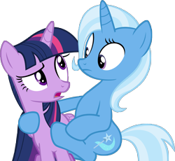 Size: 6527x6008 | Tagged: safe, artist:aeda-brightdawn, derpibooru import, trixie, twilight sparkle, twilight sparkle (alicorn), alicorn, pony, absurd resolution, female, inconvenient trixie, lesbian, mare, shipping, twixie