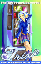 Size: 1650x2550 | Tagged: safe, artist:cariasdaniel, derpibooru import, trixie, equestria girls, pose, solo, vending machine