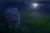 Size: 1500x1000 | Tagged: safe, artist:dragonixa2, princess luna, alicorn, pony, eyes closed, moon, night, preening, raised hoof, solo, stars, tree