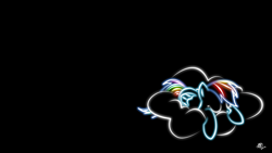 Size: 1920x1080 | Tagged: safe, artist:thejayowl, rainbow dash, pegasus, pony, black background, cloud, simple background, sleeping, wallpaper