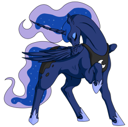 Size: 907x895 | Tagged: safe, artist:dragonixa2, princess luna, alicorn, pony, eyes closed, raised hoof, simple background, solo, transparent background