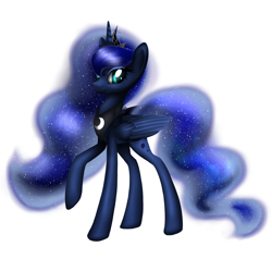 Size: 3000x2857 | Tagged: safe, artist:lauramint, princess luna, alicorn, pony, female, horn, mare, simple background, solo