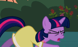 Size: 664x405 | Tagged: safe, derpibooru import, screencap, twilight sparkle, pony, unicorn, sweet and elite, adorkable, animated, birthday dress, clothes, cute, dancing, do the sparkle, dork, dress, solo, tongue out