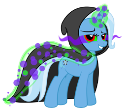 Size: 6857x6029 | Tagged: safe, artist:osipush, derpibooru import, trixie, pony, unicorn, absurd resolution, cloak, clothes, corrupted, dark magic, female, magic, mare, simple background, solo, sombra eyes, transparent background, vector, wrong cutie mark