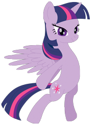 Size: 3000x3900 | Tagged: safe, artist:elsdrake, derpibooru import, twilight sparkle, twilight sparkle (alicorn), alicorn, pony, bipedal, female, lidded eyes, mare, simple background, smiling, solo, transparent background, vector