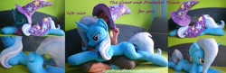 Size: 1600x520 | Tagged: safe, artist:agatrix, derpibooru import, trixie, human, irl, irl human, photo, plushie