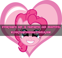 Size: 500x464 | Tagged: safe, pinkie pie, earth pony, pony, female, heart, mare, pink coat, pink mane, pony confession, solo