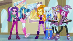 Size: 1024x576 | Tagged: safe, artist:themexicanpunisher, derpibooru import, adagio dazzle, aria blaze, fuchsia blush, lavender lace, sonata dusk, trixie, equestria girls, rainbow rocks