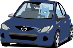 Size: 4550x2995 | Tagged: safe, artist:marshmallowbfpony, derpibooru import, trixie, pony, car, mazda, solo