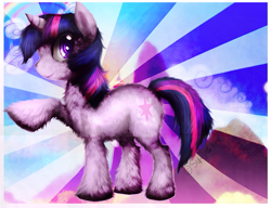 Size: 775x595 | Tagged: safe, artist:si1vr, derpibooru import, twilight sparkle, fluffy, looking at you, raised hoof, smiling, solo, unshorn fetlocks