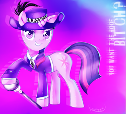 Size: 977x884 | Tagged: safe, artist:si1vr, derpibooru import, twilight sparkle, pony, unicorn, female, horn, mare, pimp, purple coat, purple mane, solo