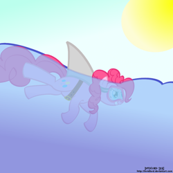 Size: 1000x1000 | Tagged: safe, artist:invidlord, pinkie pie, earth pony, pony, shark, female, mare, pink coat, pink mane, solo